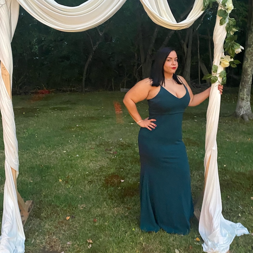 Lulus Infinite Glory Forest Green Maxi Dress - Size XL